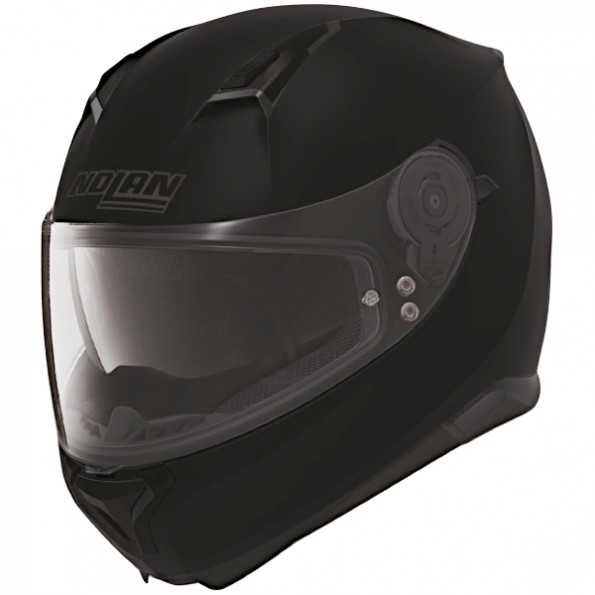 Casque de moto N87 Classic N-Com de chez Nolan en Flat Black - Vue de profil