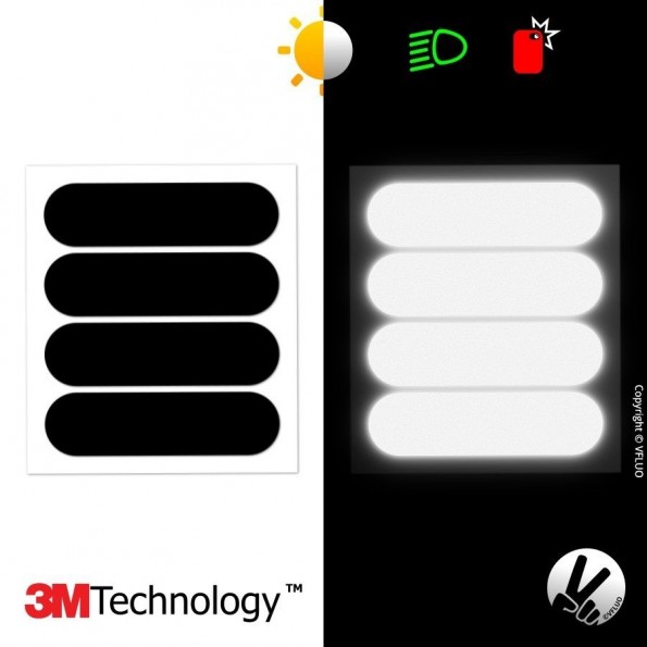 Autocollants Réfléchissants Noir Standard - Centrale du Casque