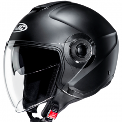 Casque Biker Jet Noir Mat Visière intégrée moto