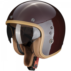 Casque Jet Scorpion Belfast Evo Carbon Rouge
