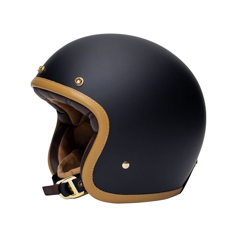 Casque Jet, Casque Jet Moto & Scooter, Noir, Mat, Carbone, Rétro