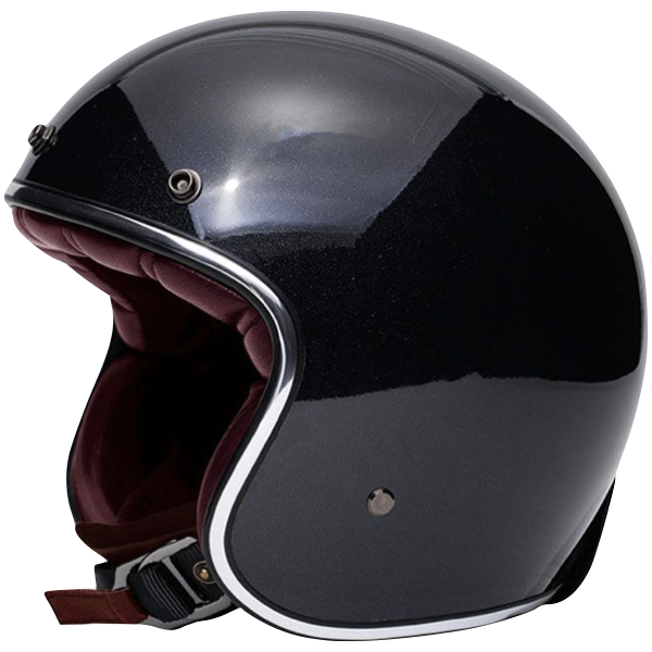 Casque jet noir brillant simili cuir bordeaux, super prix et finition  soigné, super rapport qualité prix, bonne finition et un look original