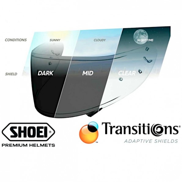 Ecran Shoei CWR-1 Transitions Photochromique pour casque intégral Ecran Shoei CWR-1 Transitions Photochromique pour casque intégral