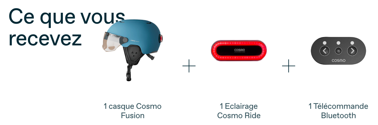 Casque Vélo Cosmo Fusion Premium Noir Mat - Casque vélo LED